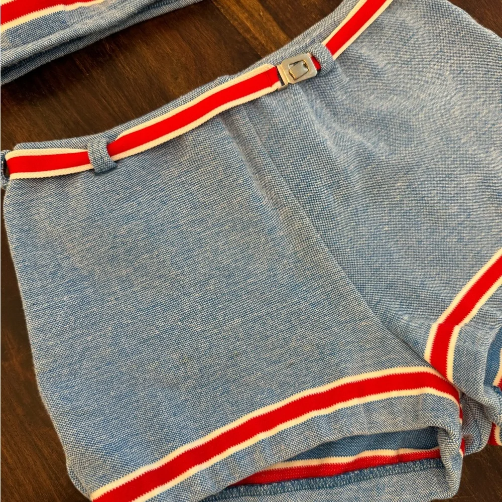 Vintage Jantzen Blue and White Knit Two Piece Swim Suit - Picture 12 of 12